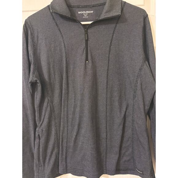 Woolrich black and gray pullover long sleeve top sz large - Picture 2 of 10